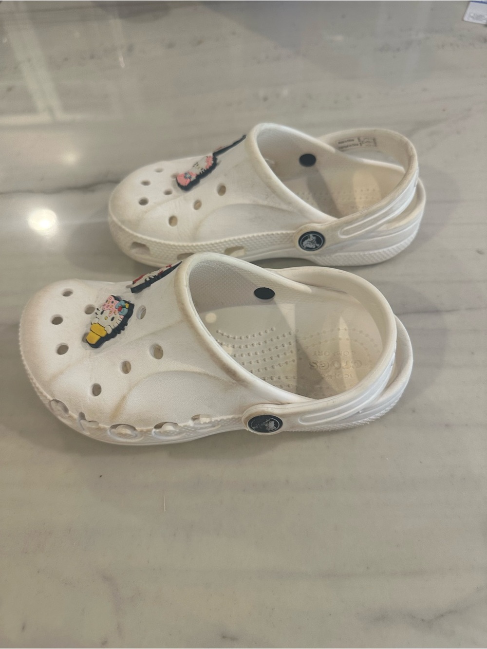 CROCS Kids Clogs in White and Pink Glitter - Picture 3 of 11